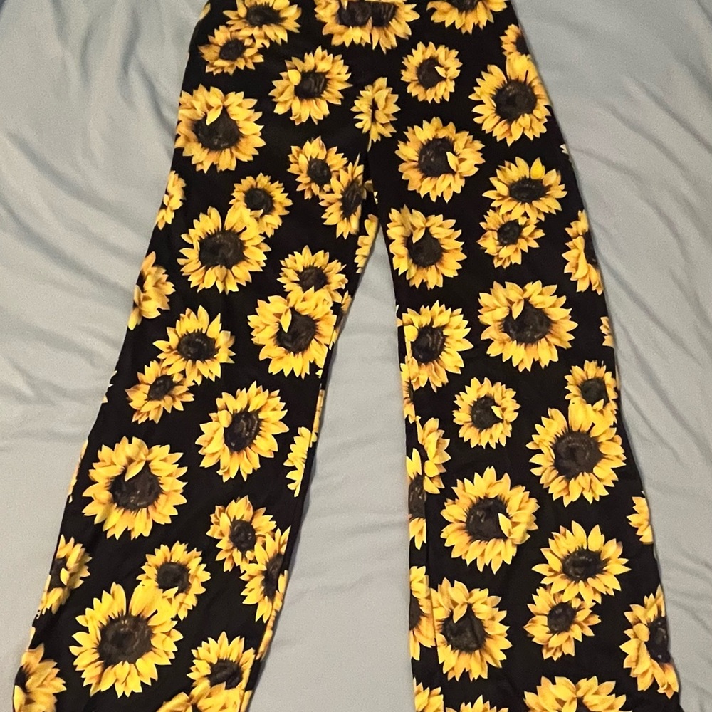 Sunflower Print Pants